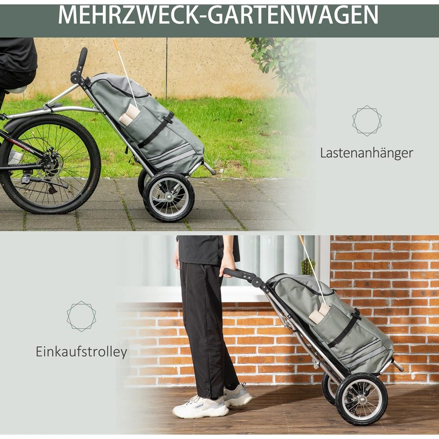 HOMCOM Lastenanhänger mit Tasche grau