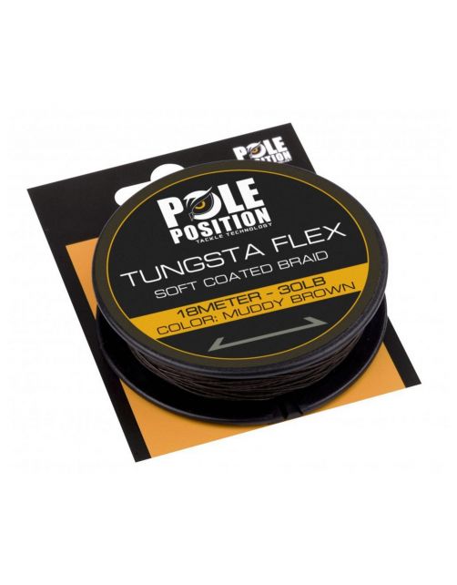 Pole Position Tungstaflex Muddy Brown 30lb 18m - Vislijn -