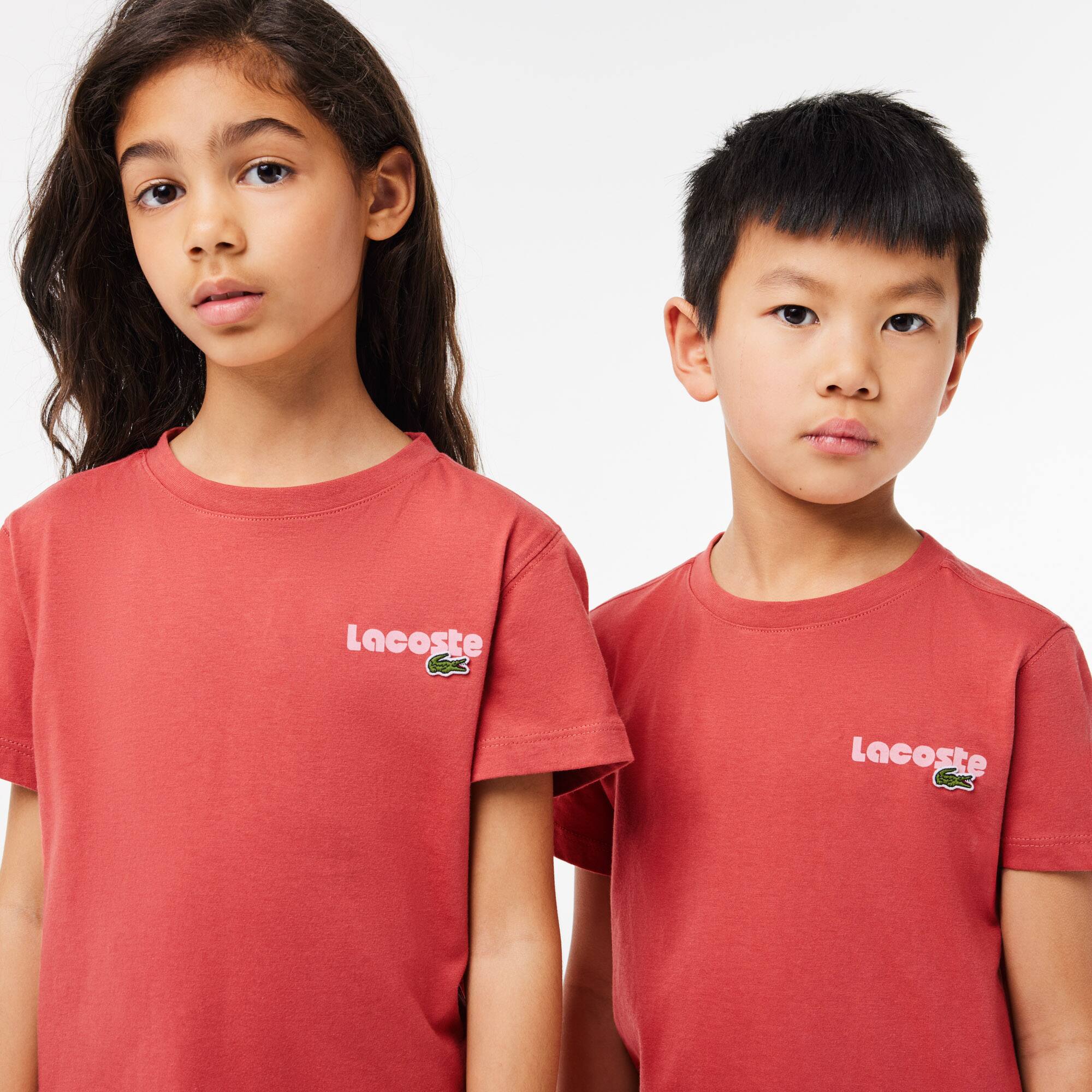 T-Shirt aus Baumwolljersey mit Aufdruck T-Shirts & Hemden - Rot - Lacoste - Kinder