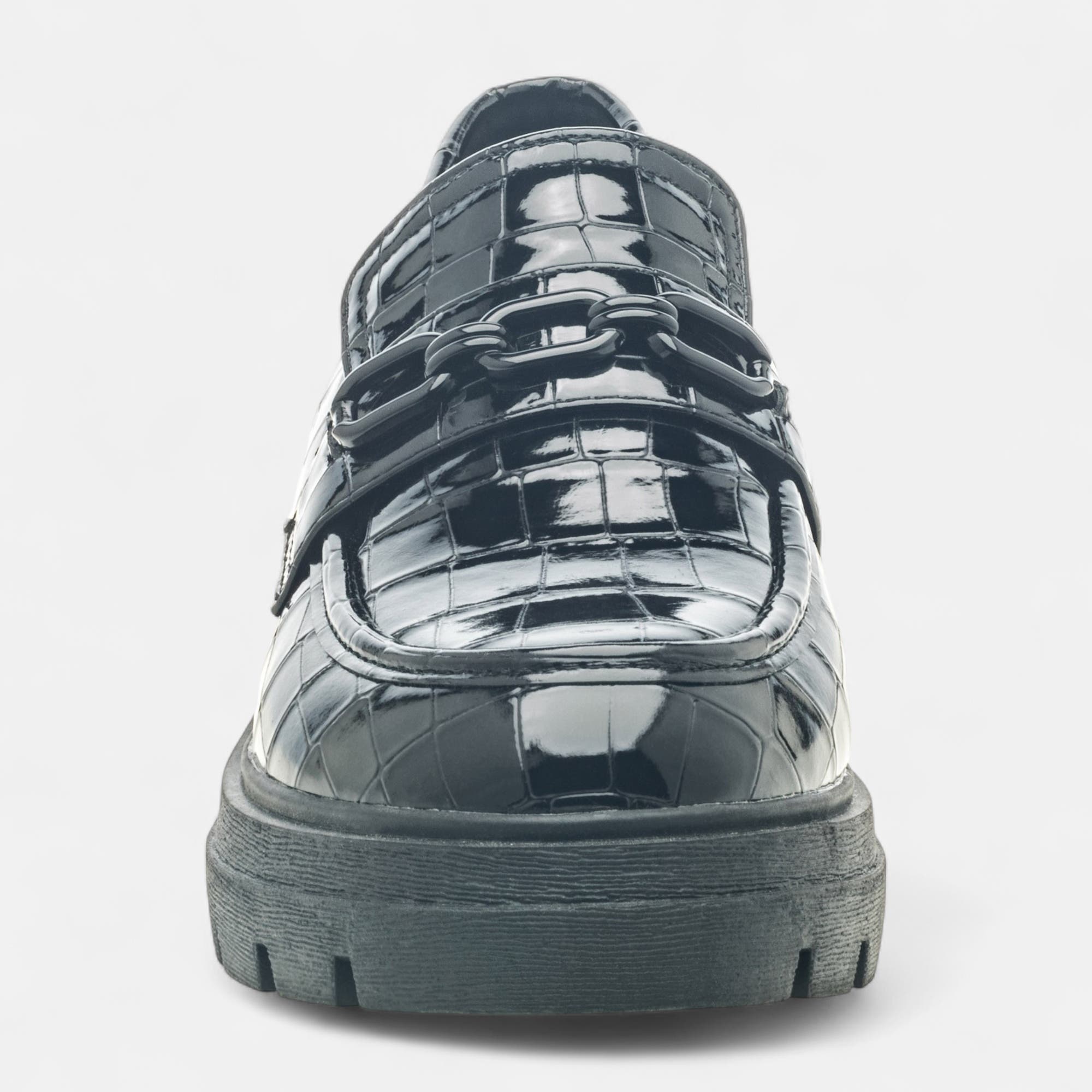Mocassins Femme noir vernis