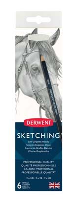 Derwent Sketching Pencil & Sharpener Tin Set Of 6