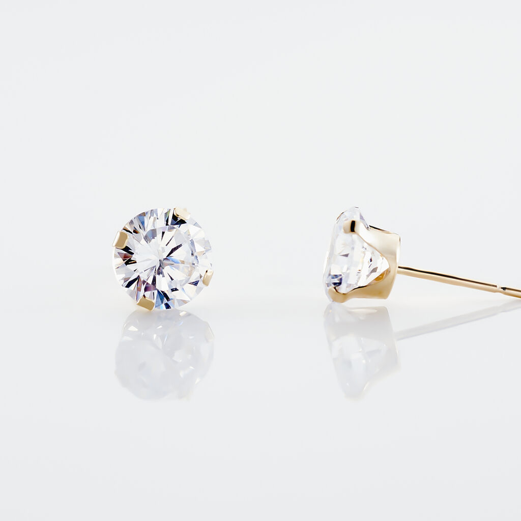Boucles D'oreilles Puces Eddie Or Jaune Oxyde De Zirconium