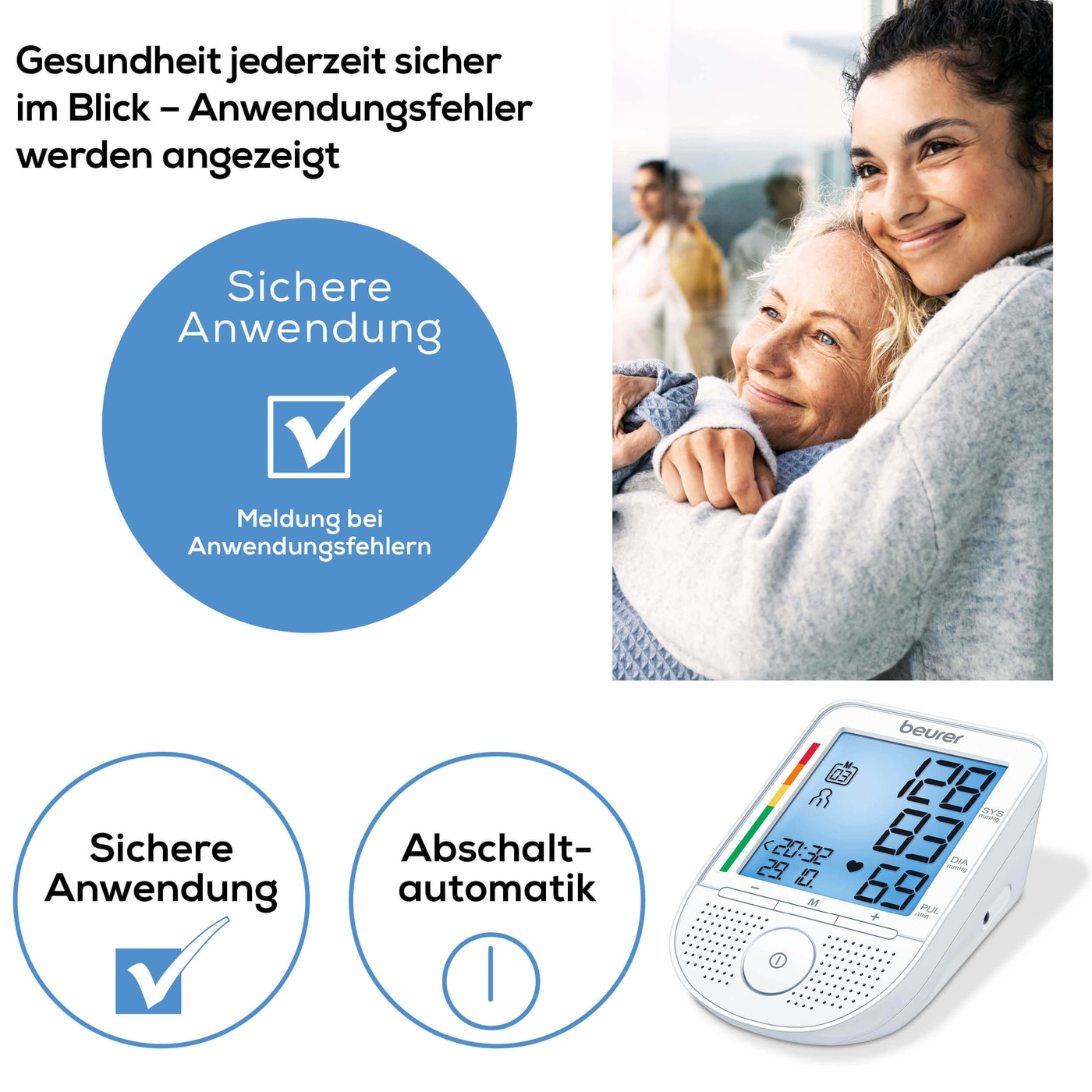 BM 49 Blutdruckmessgerät für den Oberarm mit Sprachausgabe   Arrhythmieerkennung (65628) - Weiss