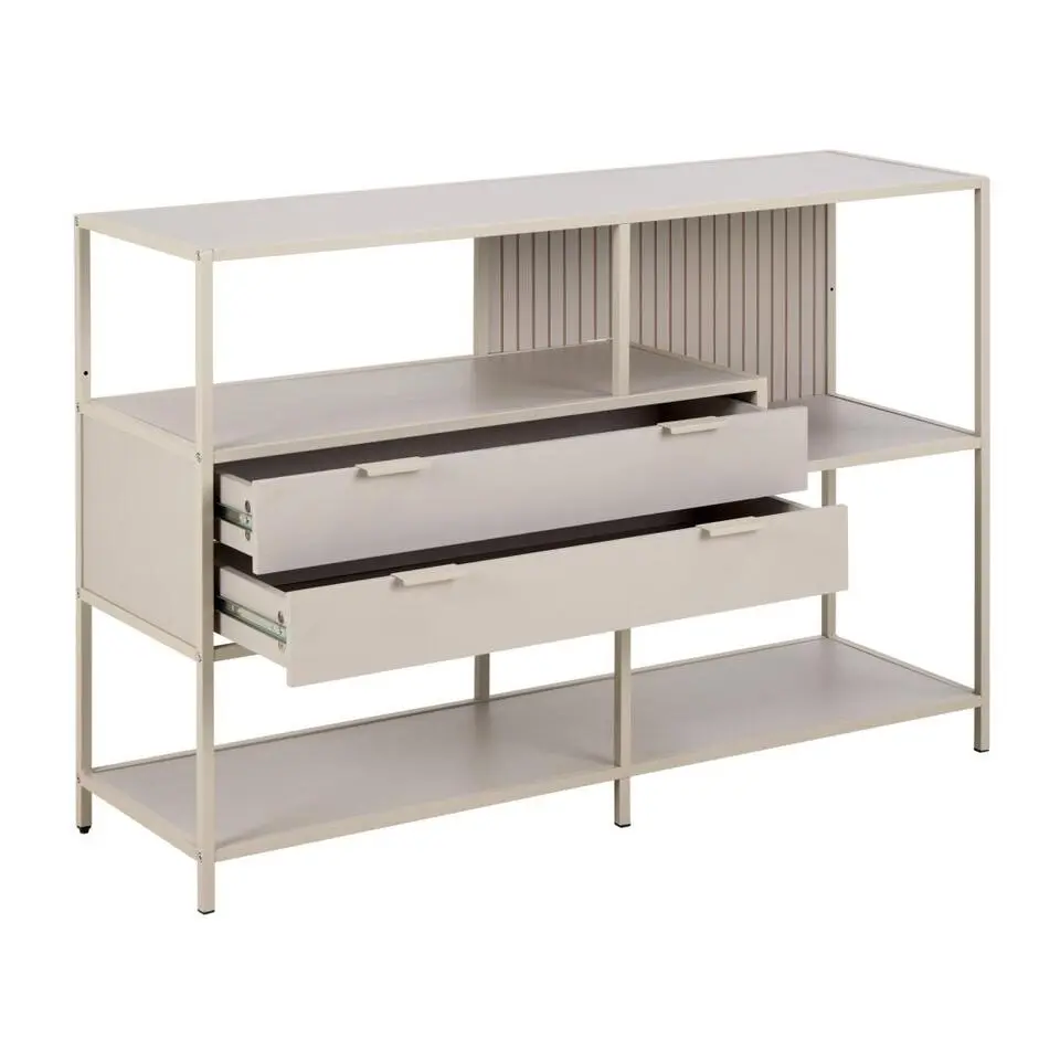 Hioshop Sea wandkast 2 lades 3 planken grijs