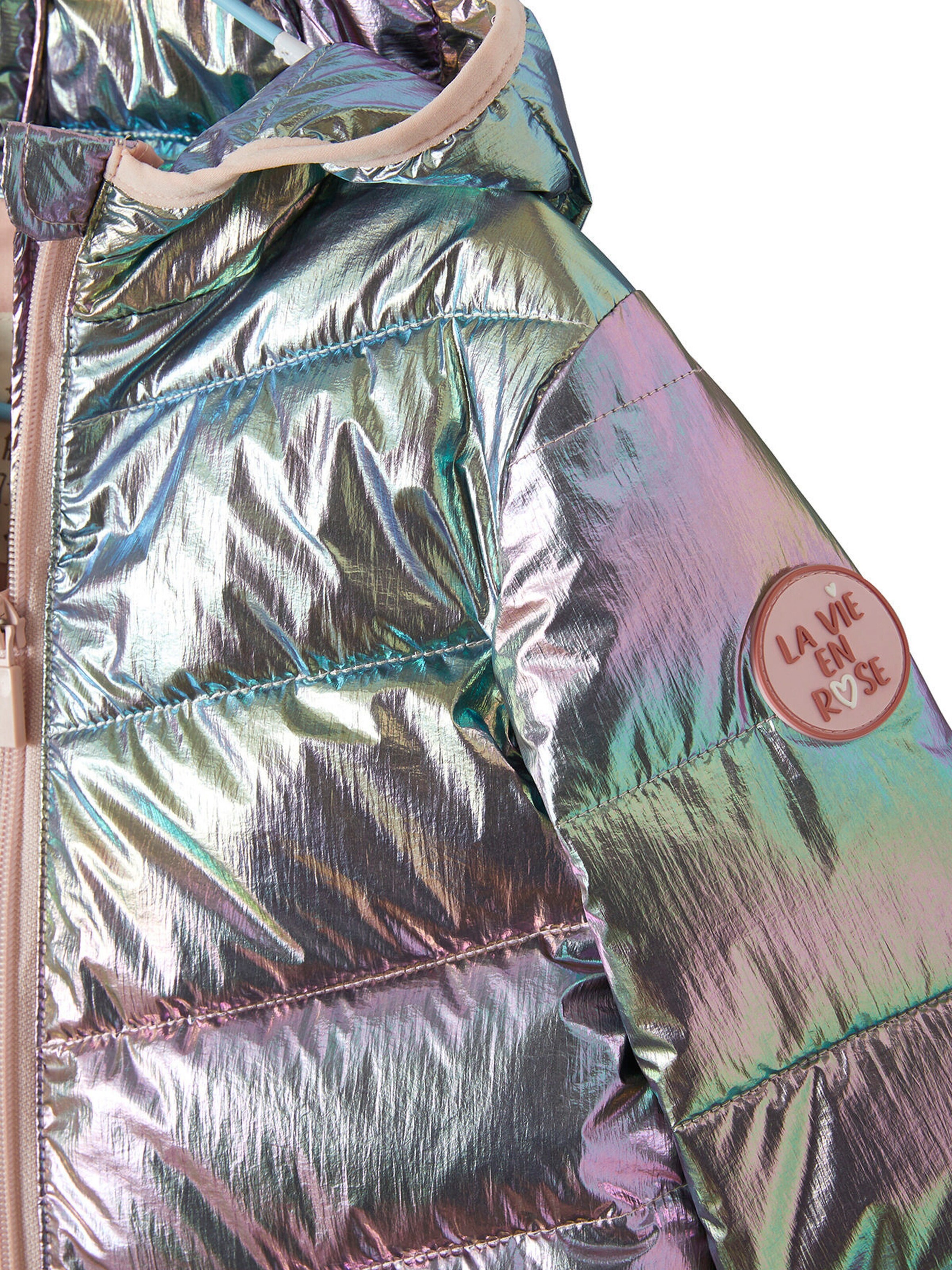 Vertbaudet Mädchen Light-Steppjacke mit Glanzeffekt regenfarben metallic