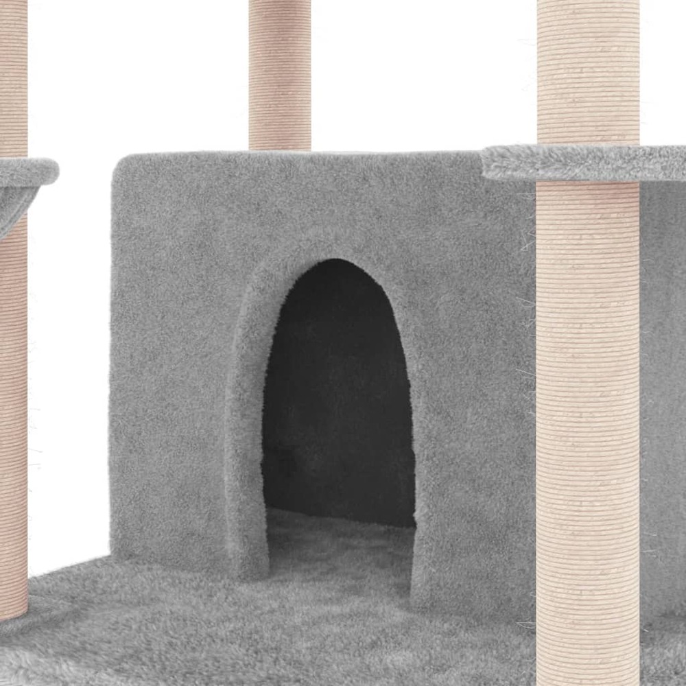 Arbre à chat avec griffoirs en sisal gris clair 166 cm