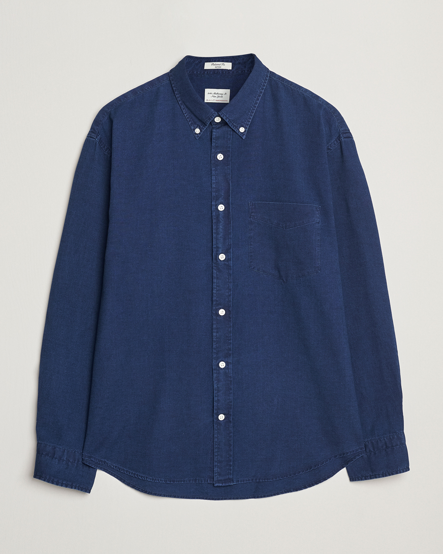 GANT 240 Mulberry Street Relaxed Fit Oxford Shirt Dark Indigo