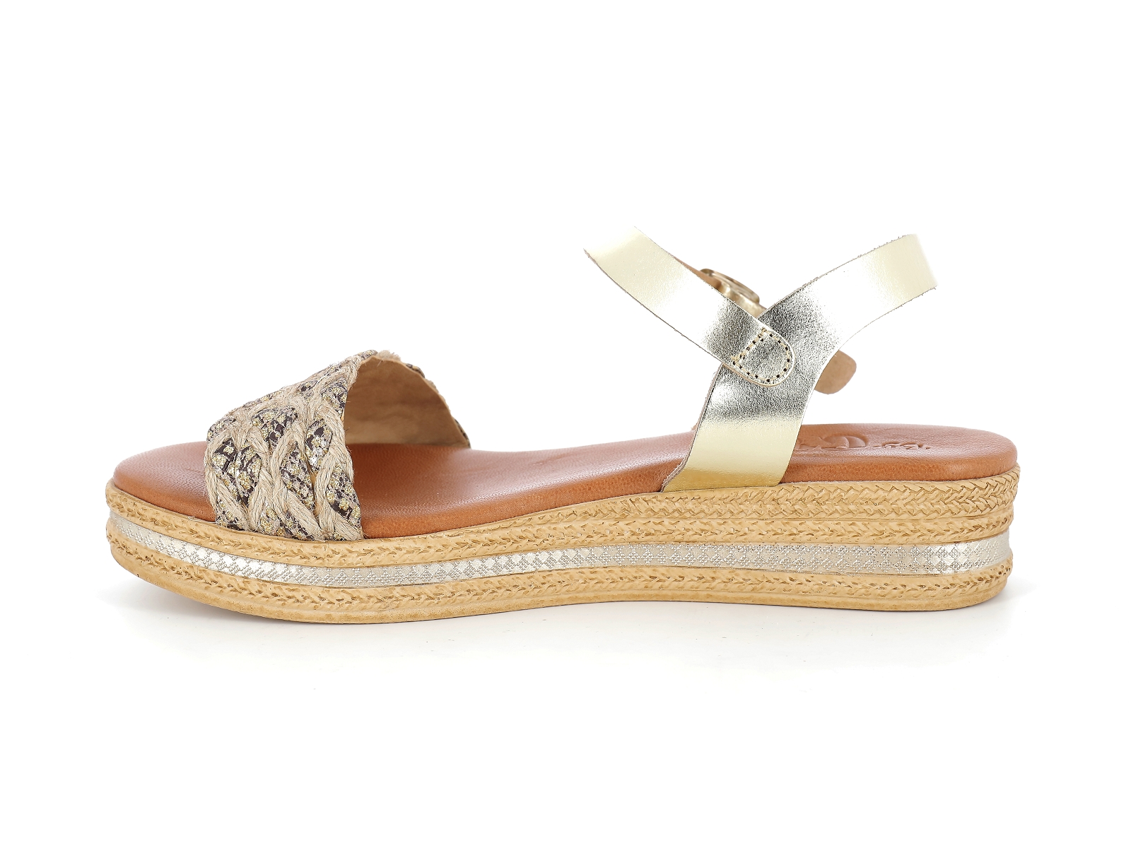 Chaussures du chateau-14386 Matières combinées Beige Or