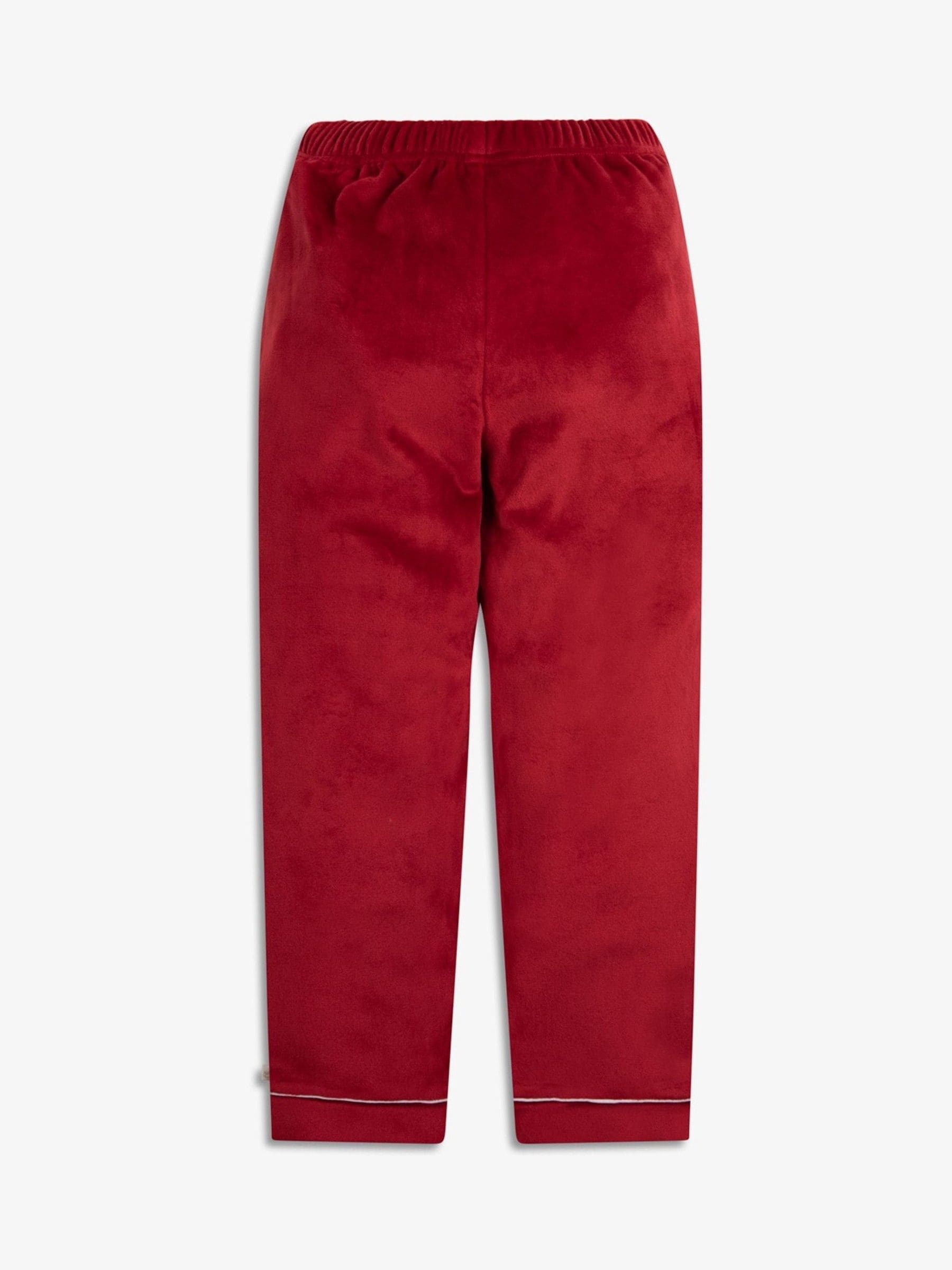 Rood - The Little Tailor Luxe kerstpyjama voor kinderen van zacht aanvoelend velours