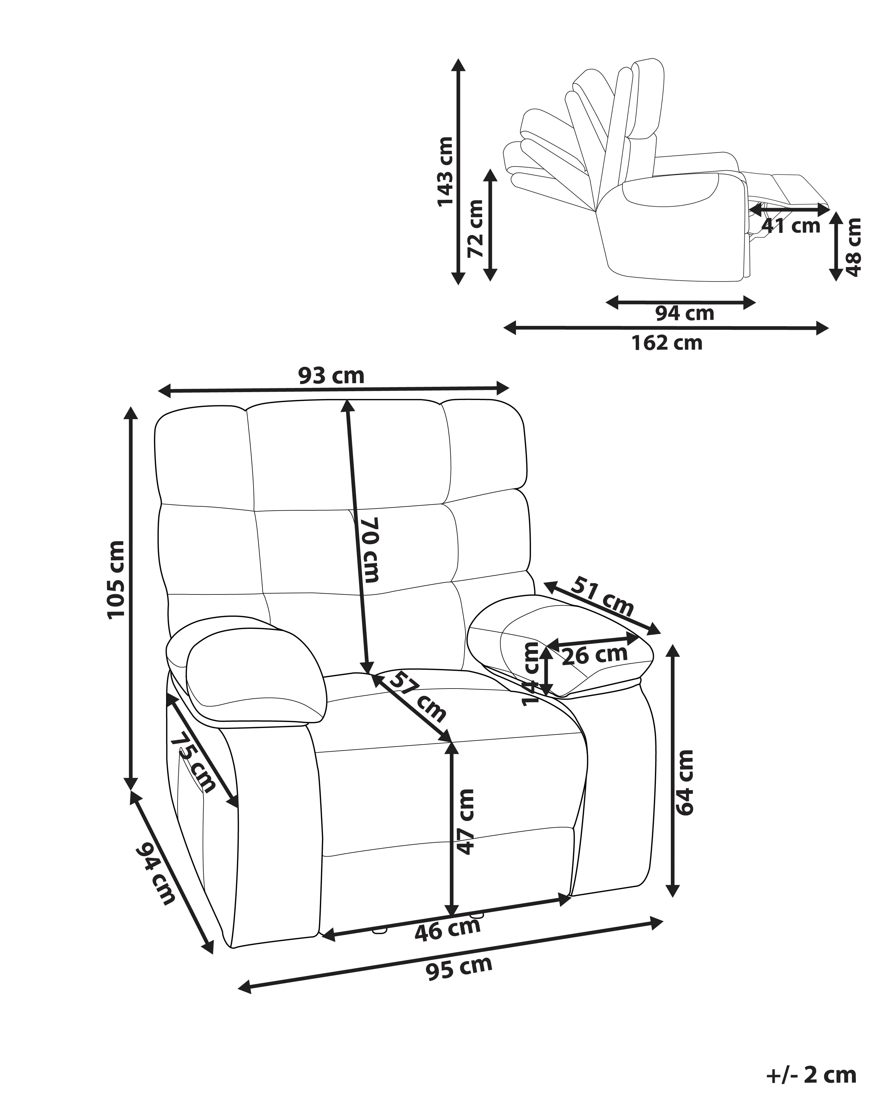 Elektrische relaxfauteuil ARES inclusief voetensteun Stof Lichtbeige