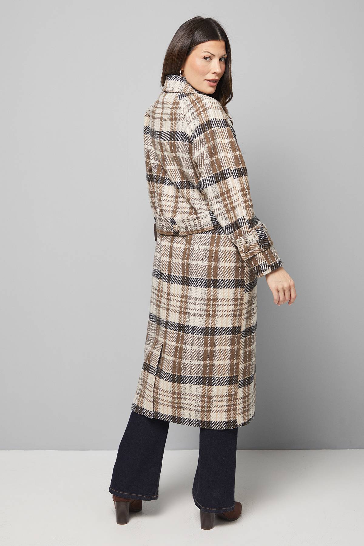 Wallis Manteau à Carreaux Boutonné