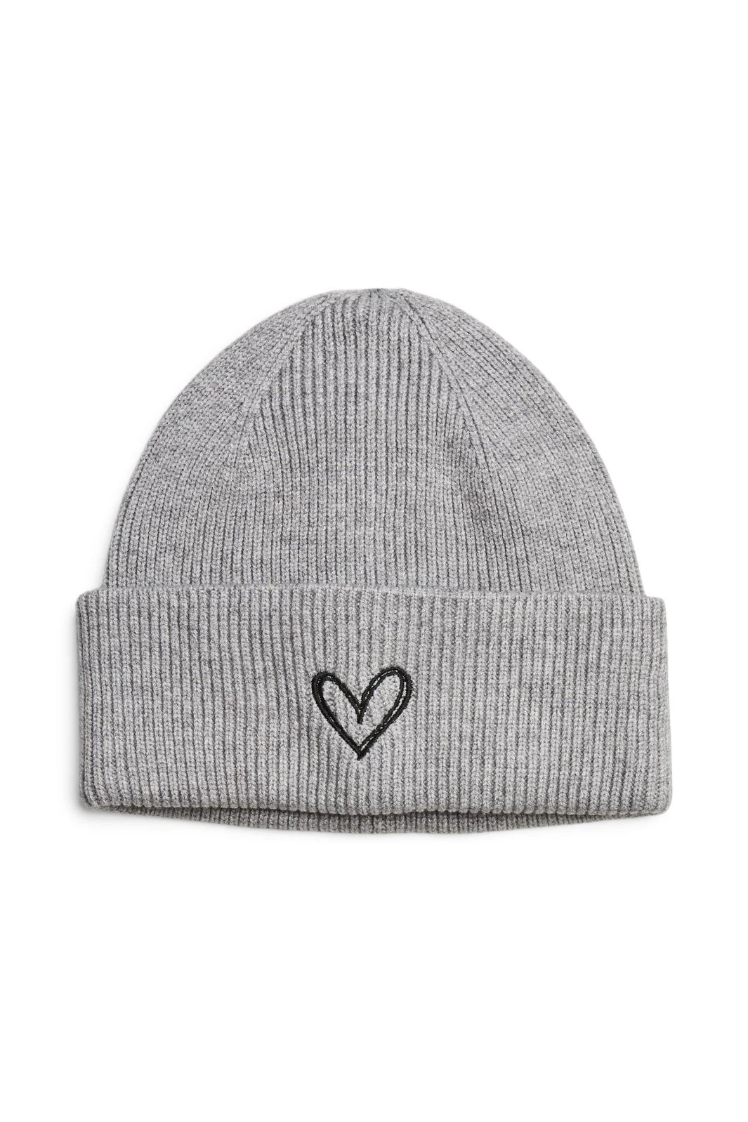 Pieces Pcnolla Hood W. Embrodiery 4644458 medium grey melange black heart