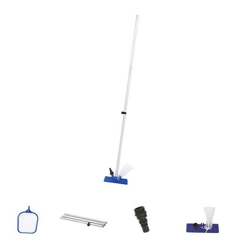 Kit de limpeza de piscina Bestway 58013 com escova e cabeçote.