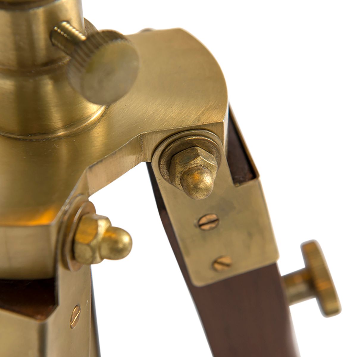 Vloerlamp messing met kap lichtbruin 50 cm tripod - Cortin
