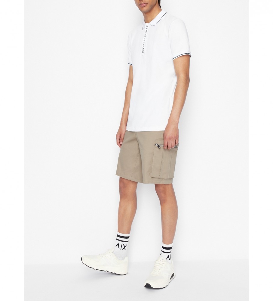 Camisa polo básica Armani Exchange com logotipo branco