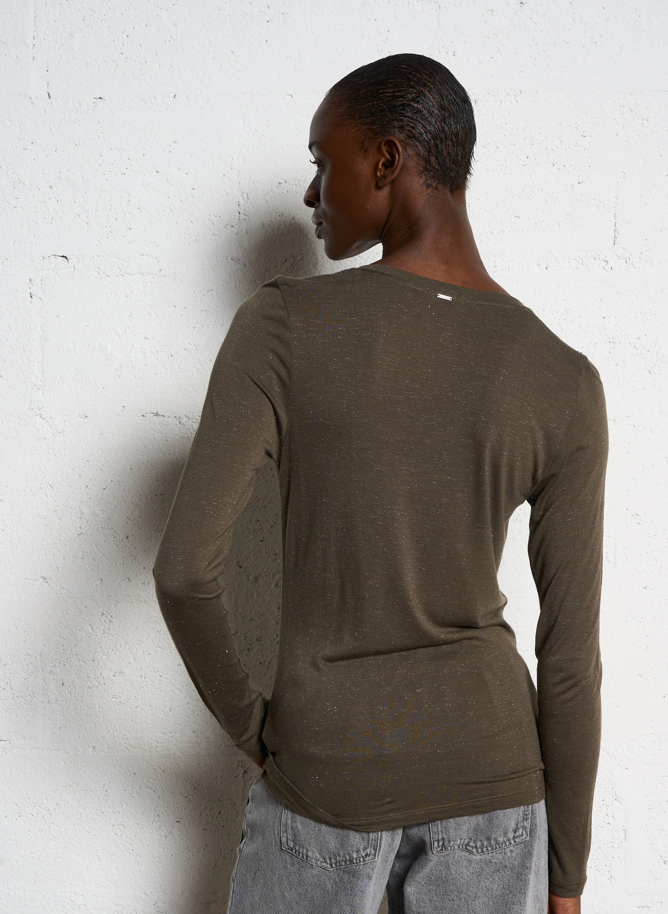Tee-shirt col V | Kaki