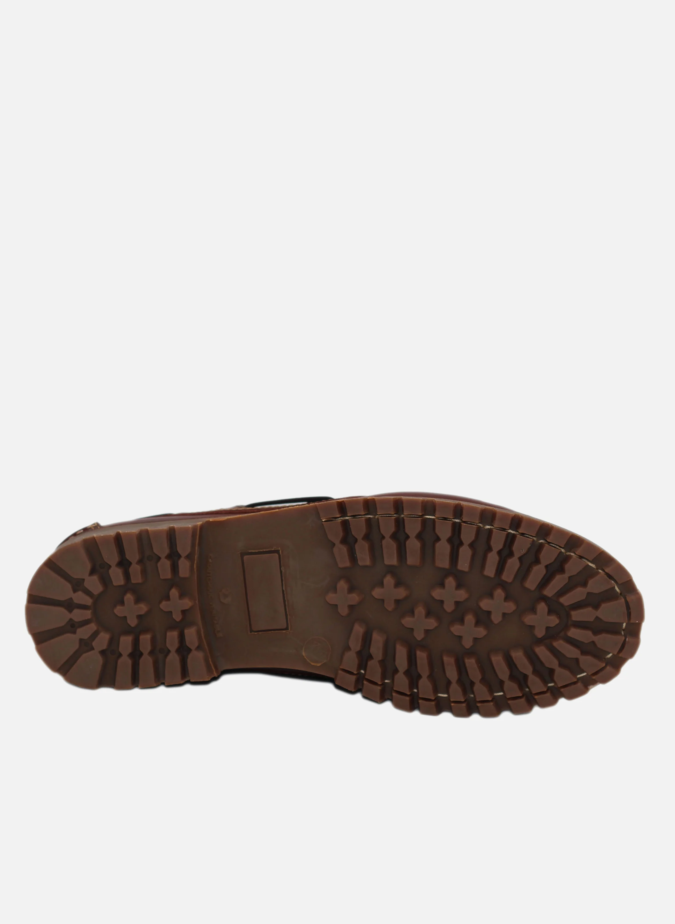 Bateau crampons cuir lisse | Marron