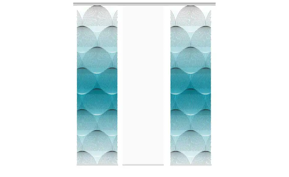 Schiebevorhang Blau 3er-Set