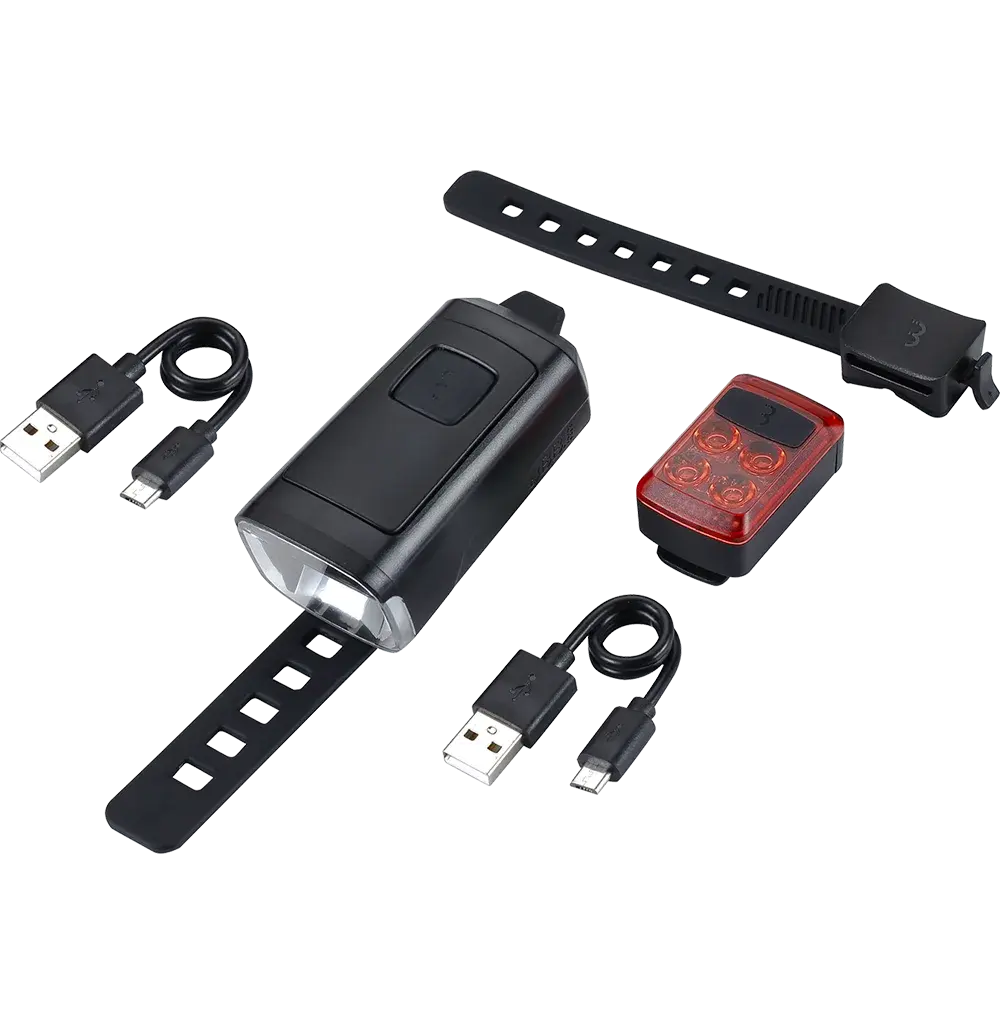 BBB Cycling Stud 50 Combo BLS-231 + Slide BLS-236 Verlichtingsset Zwart