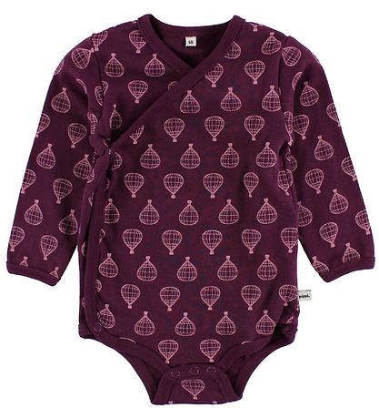 Pippi Baby Wickel- Bodies - 4er-Pack - Lila/Pink m. Print