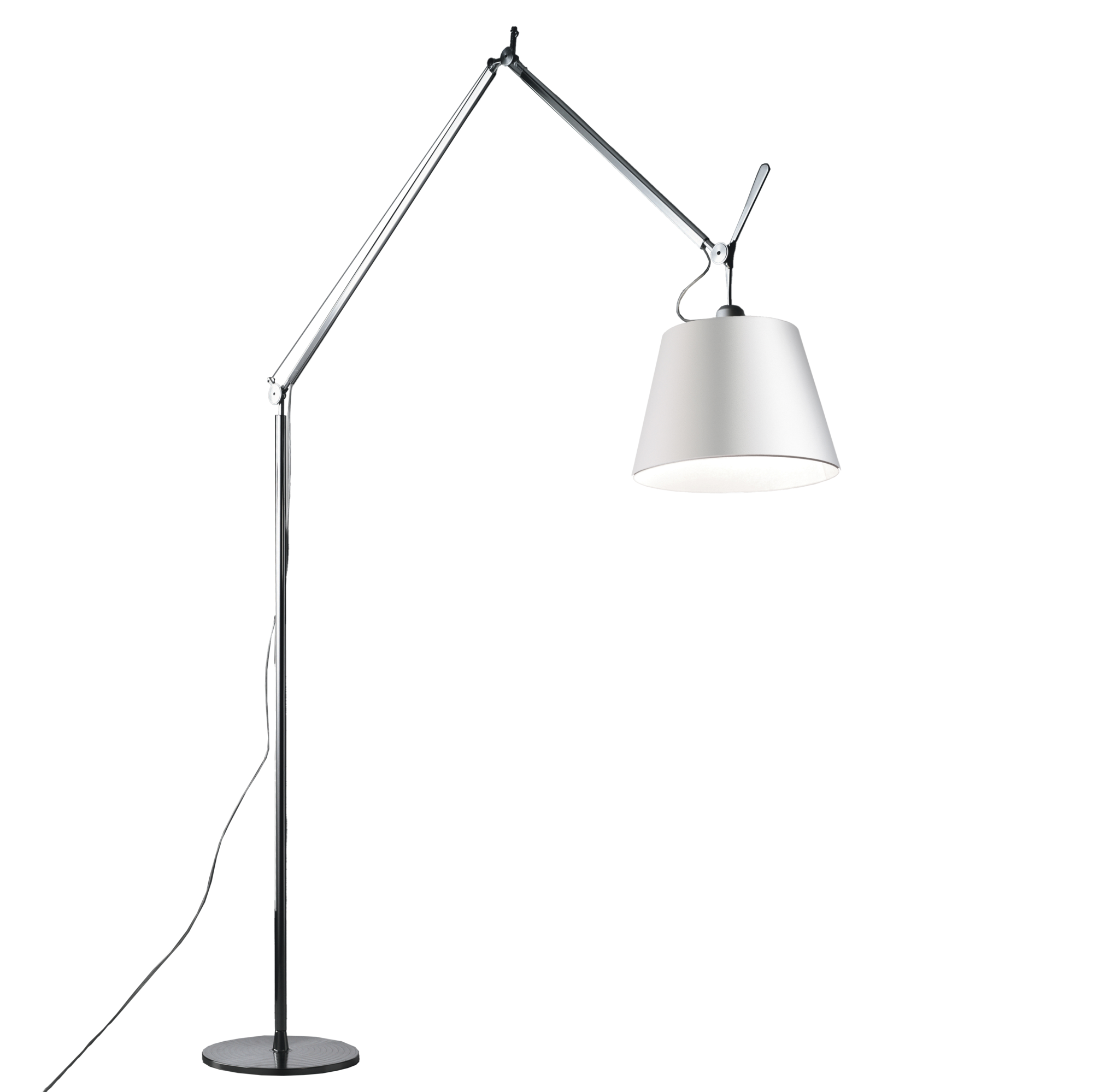 Vloerlamp Tolomeo Mega aluminium - kap 42 grijs satijn