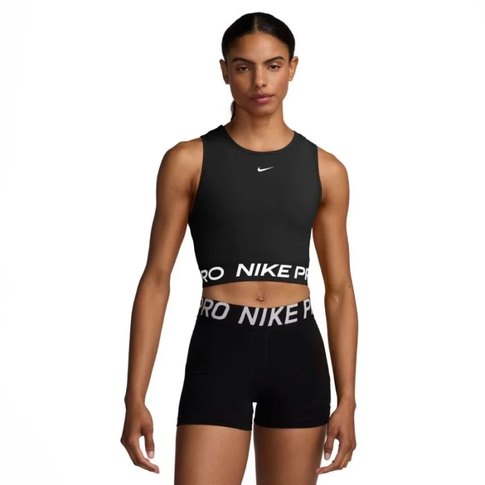 Nike Dame Singletter Pro Dri-FIT Cropped Tank Top Sort
