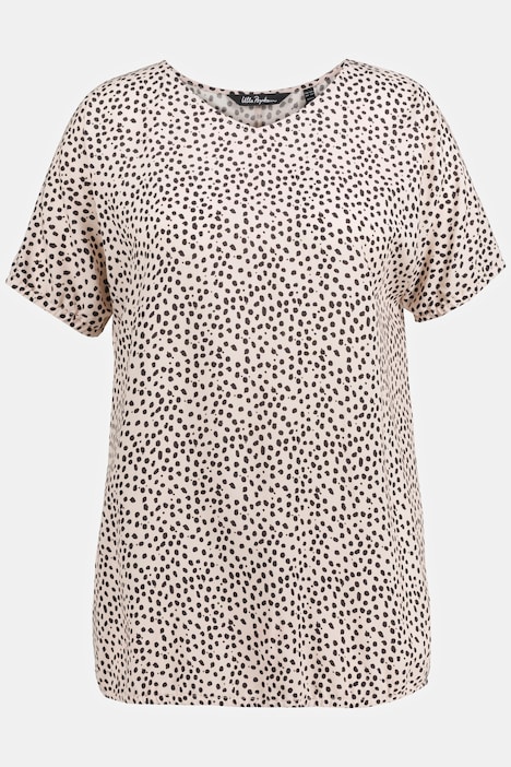 Blusenshirt, Punkte, Oversized, V-Ausschnitt, Halbarm