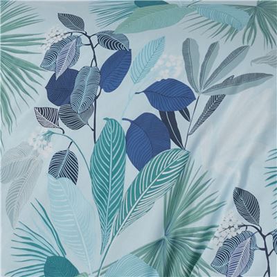 Linge de lit percale feuillage exotique