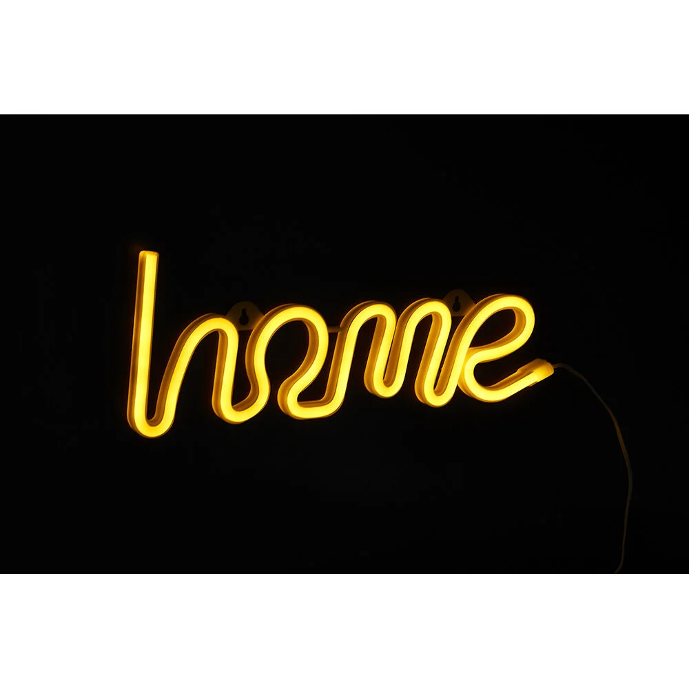 Lampe néon LED forme home jaune à suspendre L34xH12,5cm
