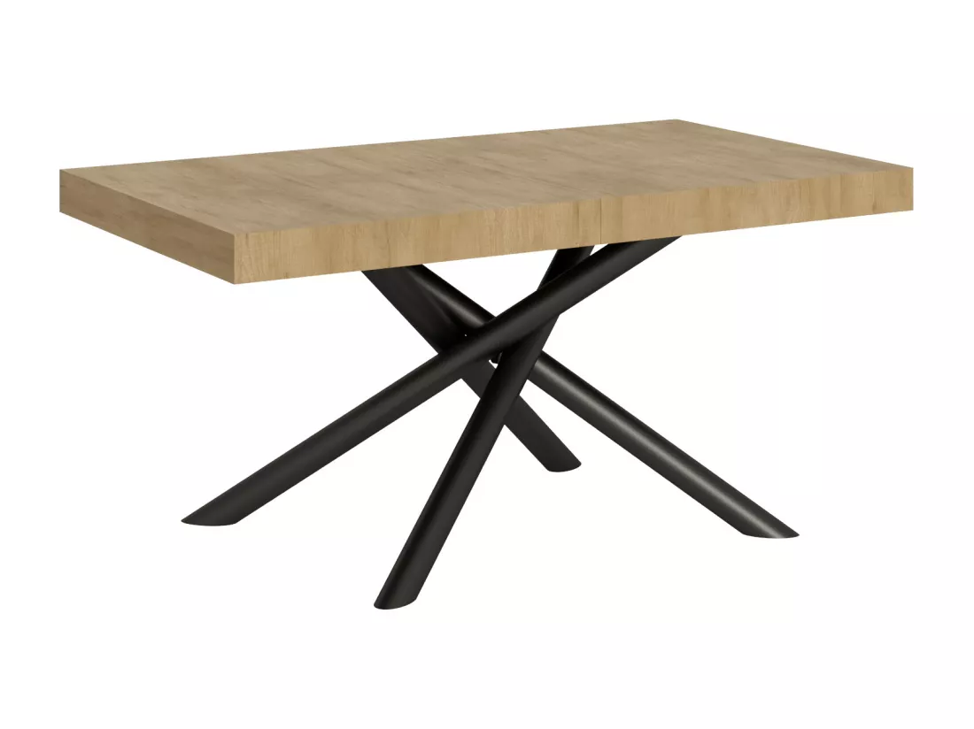 Table extensible 90x160/420 cm Famas Chêne Nature cadre Anthracite