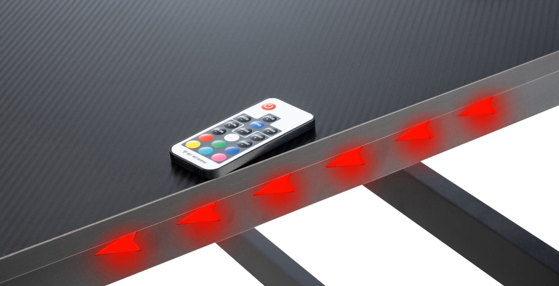 CLP Gaming-Tisch Lewiston I Schreibtisch Mit LED-Beleuchtung I Carbon-Optik