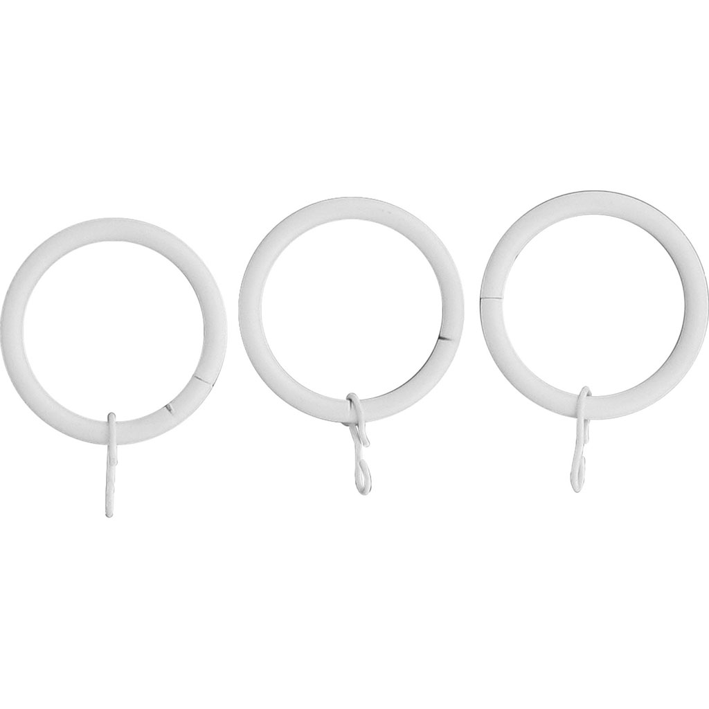 Lot de 8 anneaux en métal blancs mat D 2.8cm