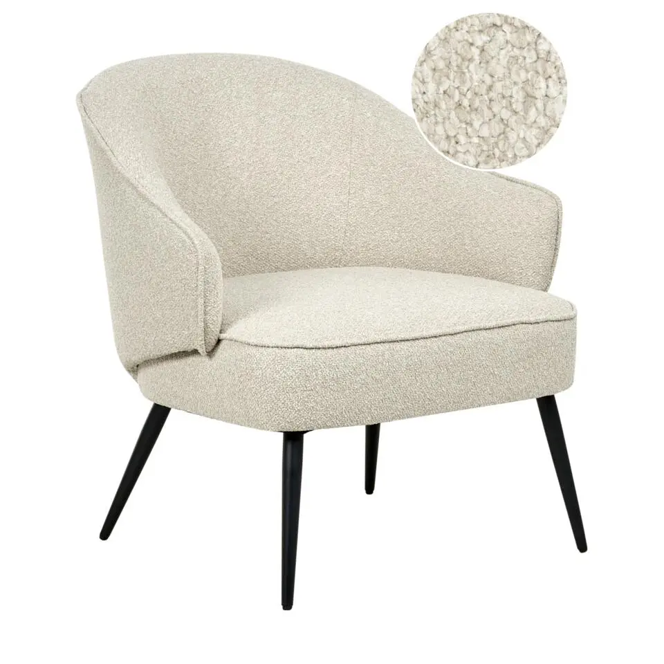 KAYLA - Fauteuil - Lichtbeige - Bouclé