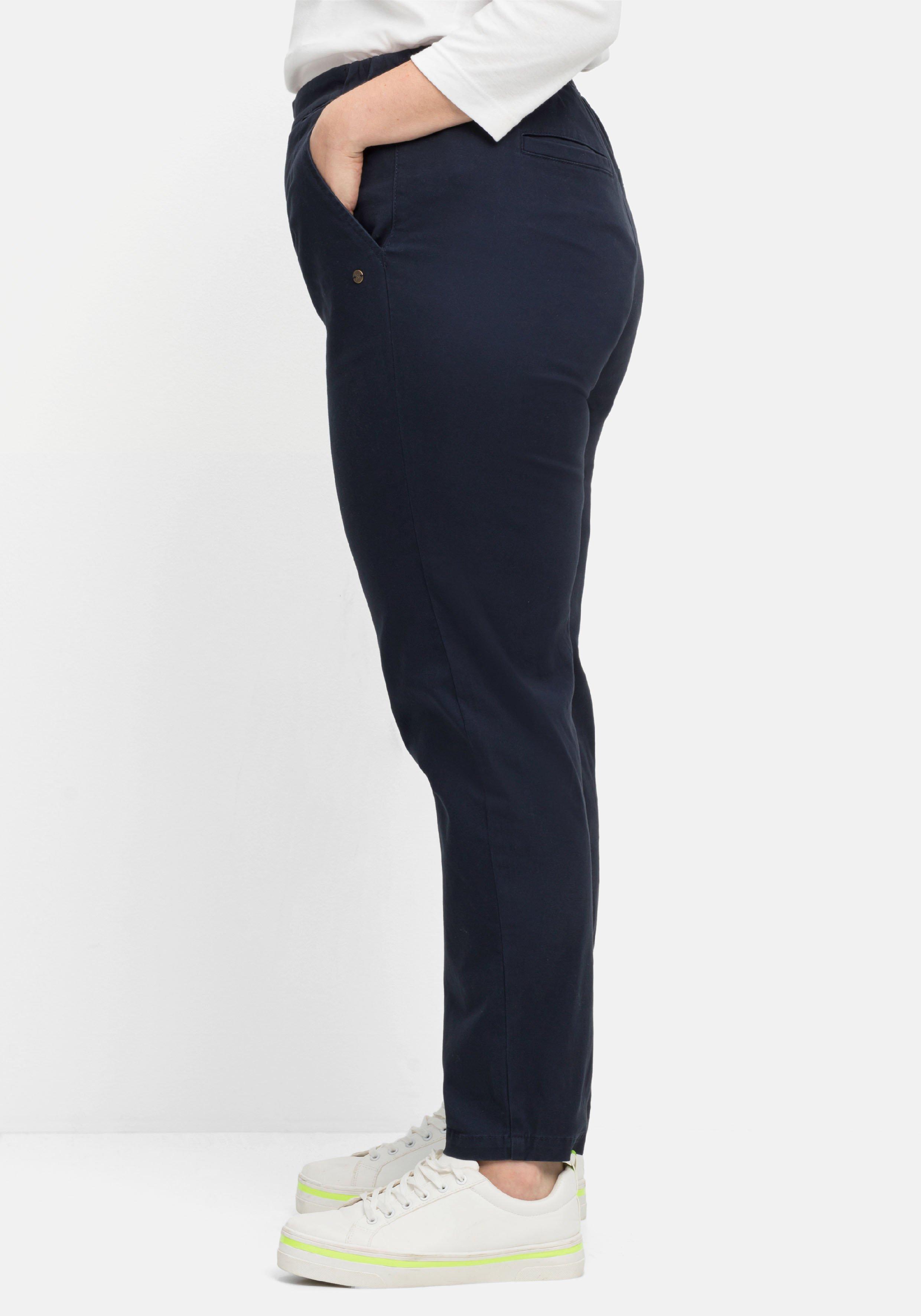 Chinohose mit Schlupfbund, aus weichem Twill