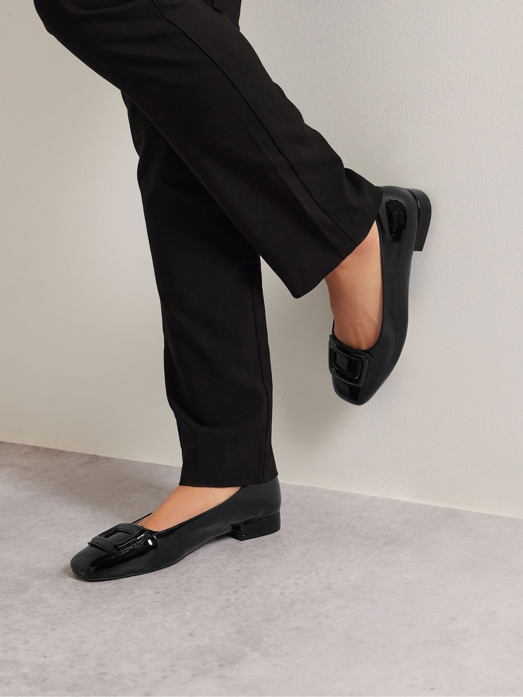 Long Tall Sally Square Toe Patent Shoes