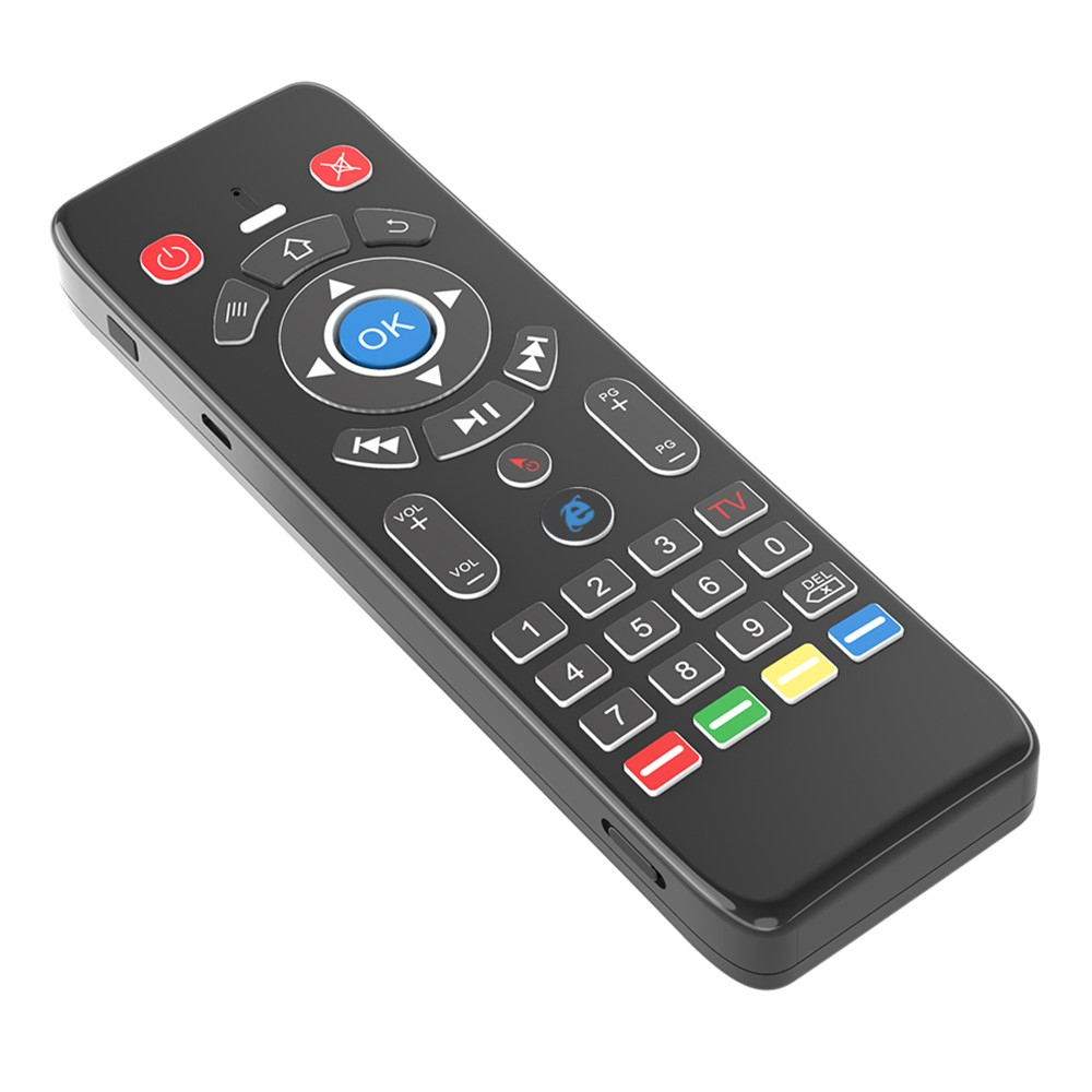 2.4 GHz Air Mouse Fernbedienung mit Keyboard   LED für Android TV Box / PC / Smart TV / Beamer / Laptop / HTPC / Mediaplayer - Schwarz