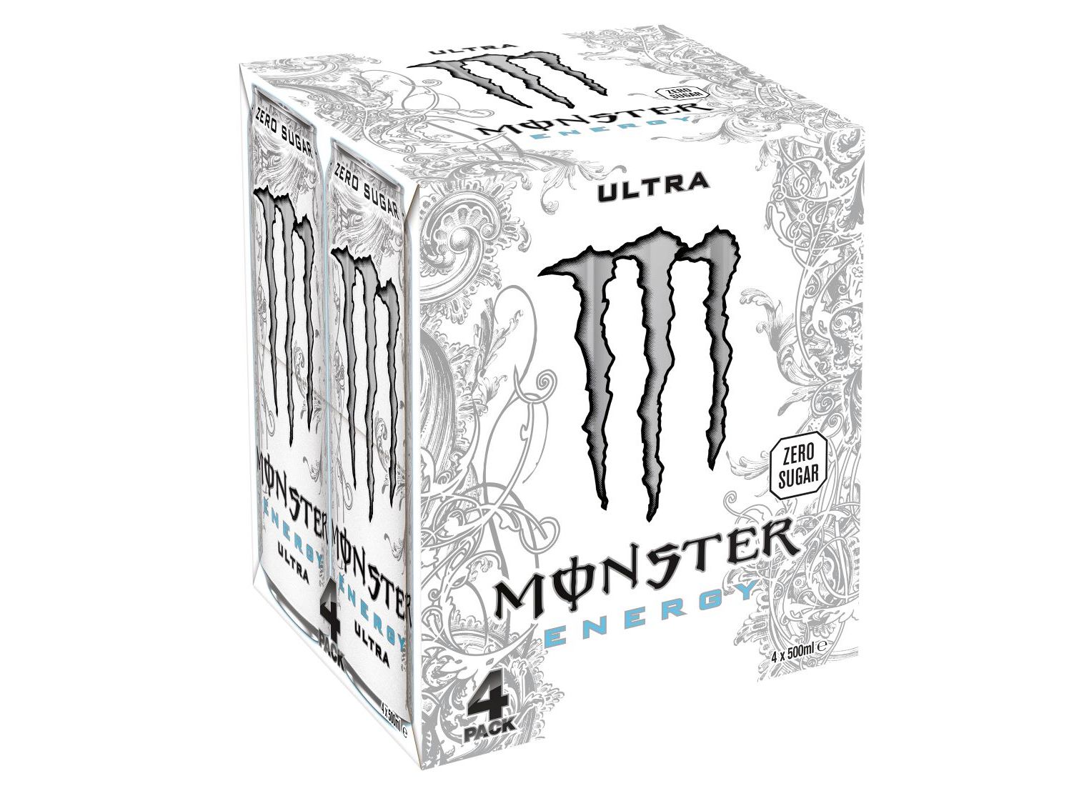 BEBIDA ENERGÉTICA MONSTER ULTRA WHITE ZERO 4X0.50L