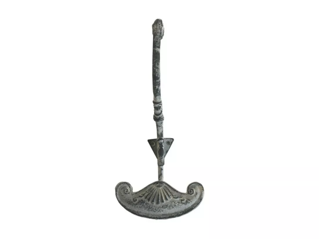 Porte manteau en métal gris 21 x 18 cm