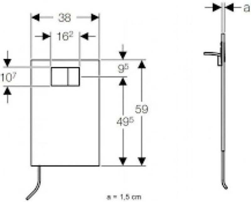 Geberit - UP320 - Bedieningsplaat - Wit - 2-toets Spoeling
