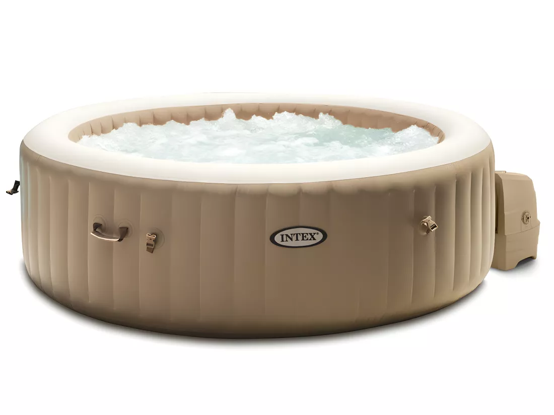 Spa gonflable PureSpa Sahara rond Bulles 4 places + Couverture thermique - Intex