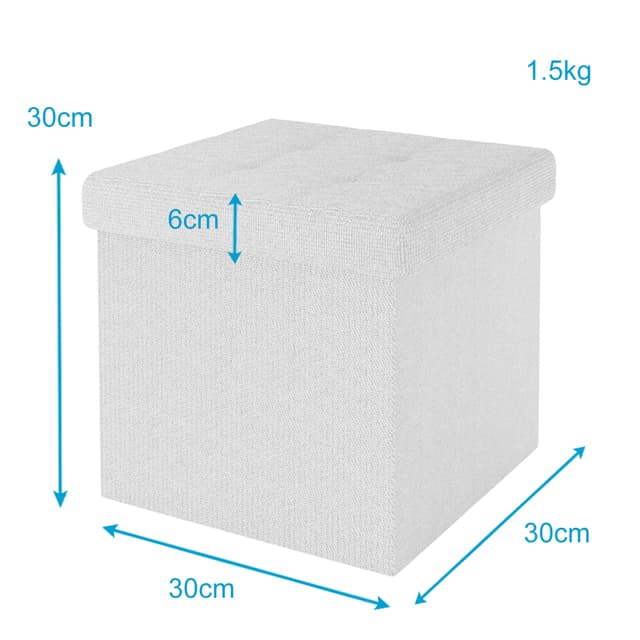 Foldbar Skammel 30x30x30 cm Taburet (hvid)