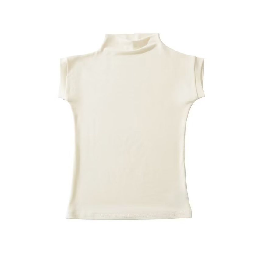 Morhan - T-shirt met capuchon en mockneck, effen
