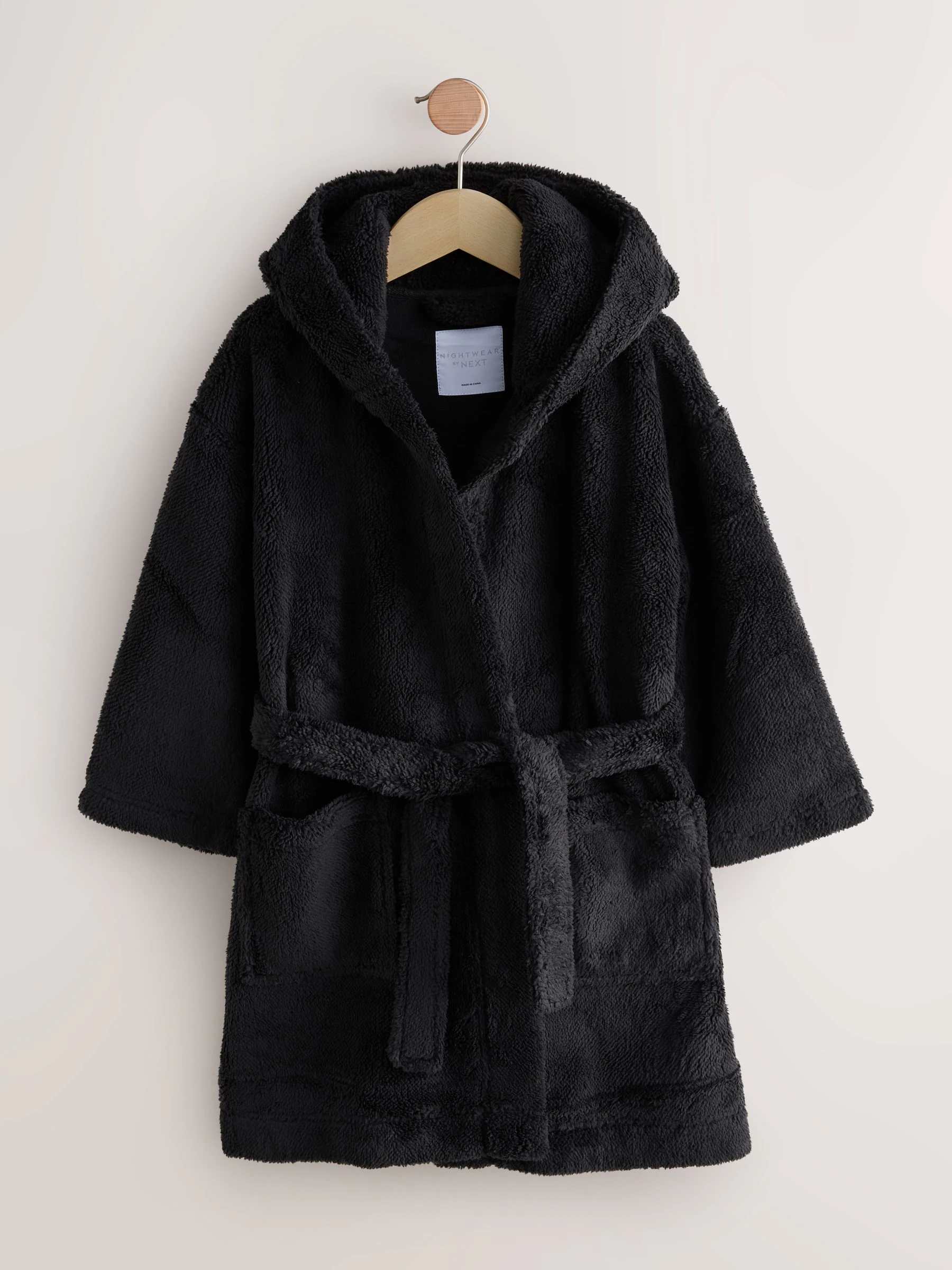 Zwart - Fleece badjas (1,5-16jr)