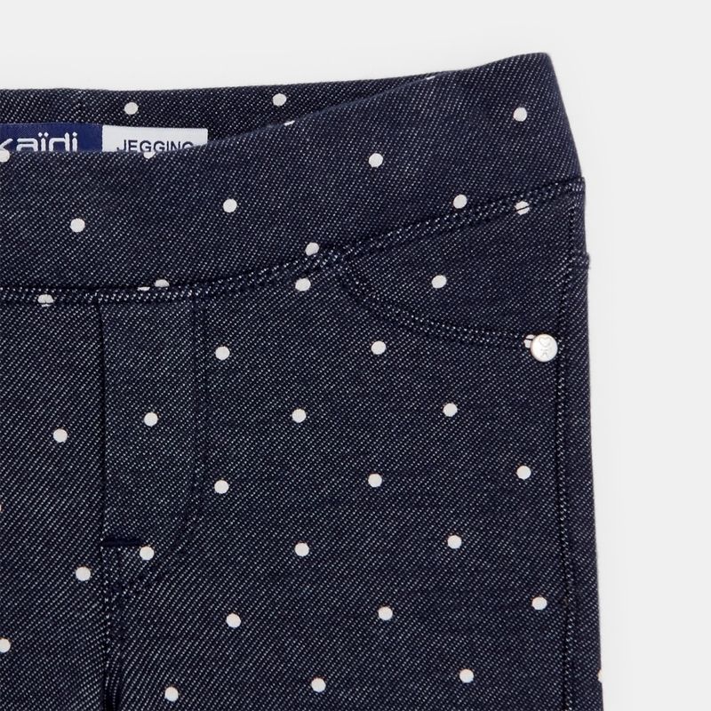 Jeggings chauds à pois blancs fille