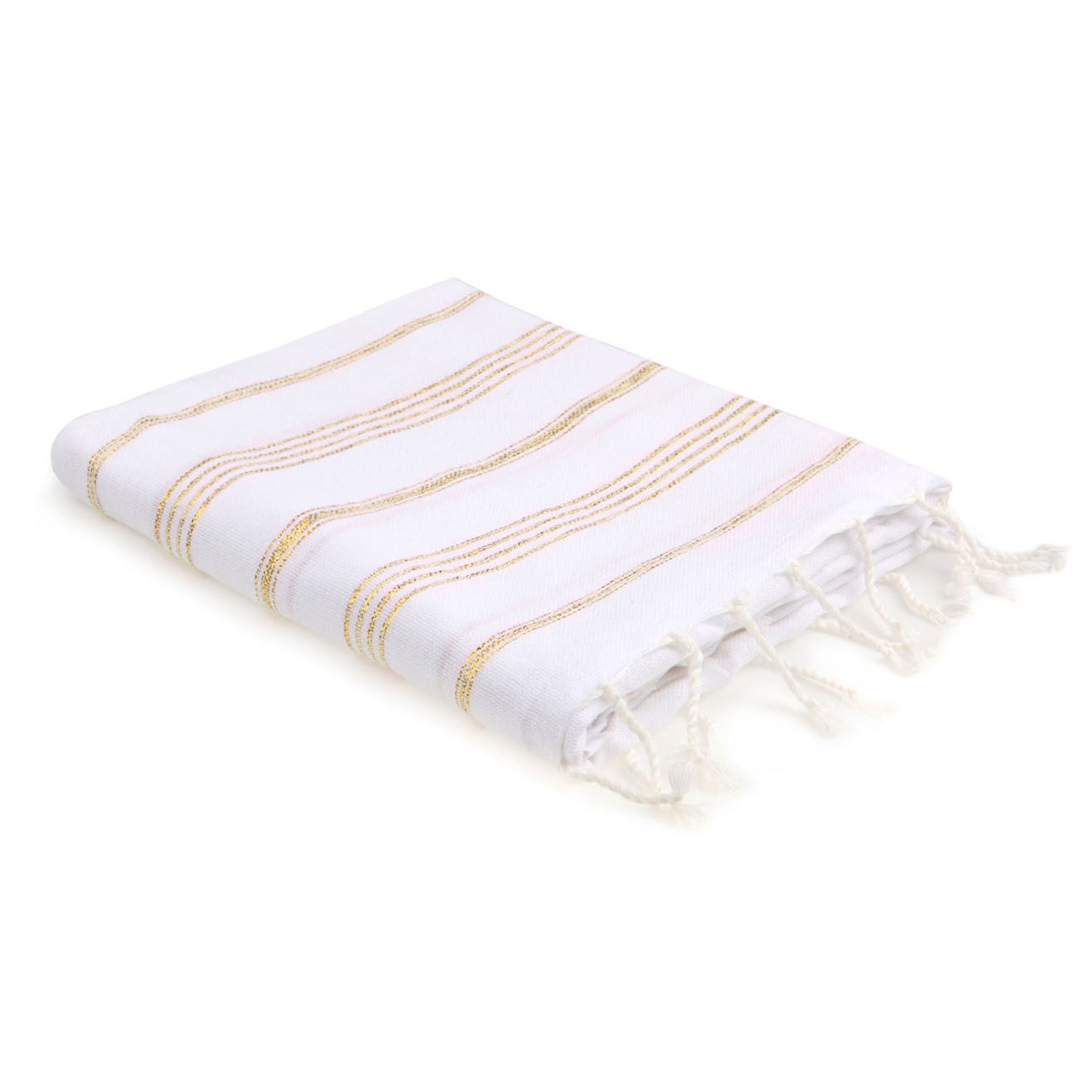 Febronie Fouta Lurex Mykonos blanc/doré - 100x200 cm