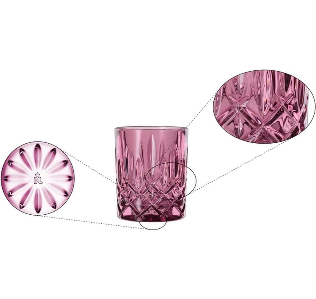 Whiskyglas NOBLESSE TUMBLER DA WHISKY, Violett, 2 StückWhiskyglas-Set aus Kristallglas mit Rautenmuster