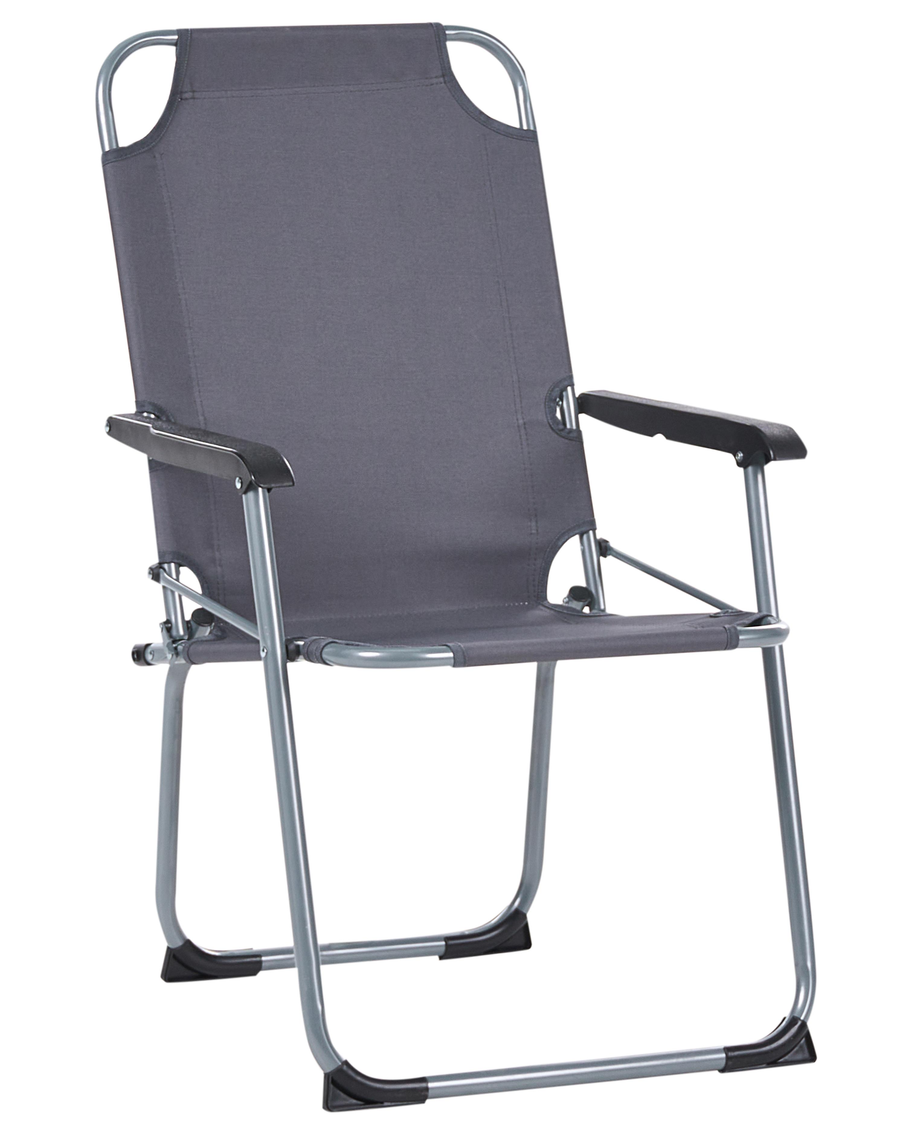 Set van 4 tuinstoelen GALATSI inklapbaar Metaal Grijs