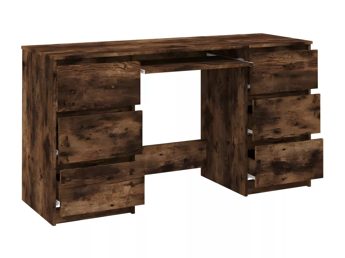 Bureau Chêne fumé 140x50x77 cm Bois d'ingénierie