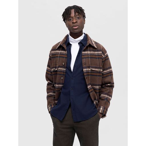 Selected Homme Slimowen-Flannel Skjorte, Dark Sapphire, L