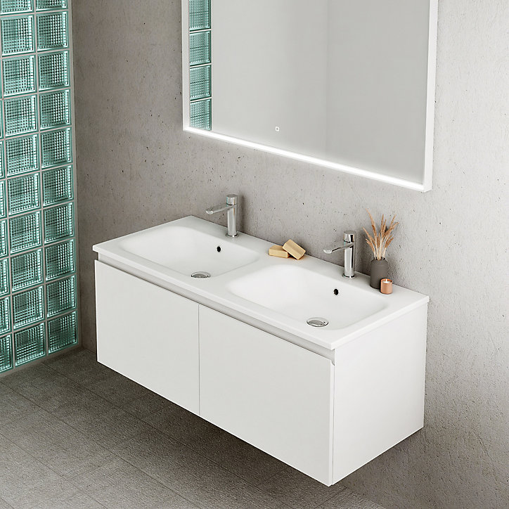 Meuble sous vasque à suspendre Pura blanc 60 cm